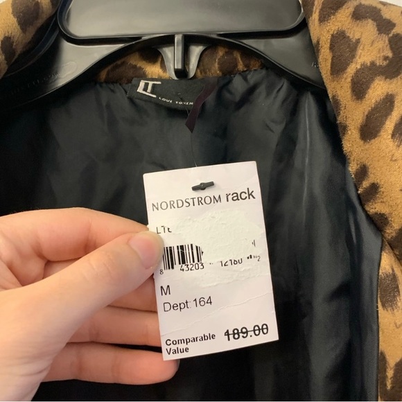 Suede / Soft Velvet Leopard Print Long Vest - Picture 4 of 10